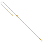 14K Two-tone Chain and Diamond-cut Beads 9 inch Plus 1 inch Extender - Total 10 inch Anklet - Sophia Jewelers