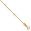 14k Two-tone Cable Chain Mirror Beads 8-Station 9 inch Plus 1 inch Extender - Total 10 inch Anklet - Sophia Jewelers