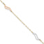 14K Tri-color Open Wavy Links 3-Station 9 inch Plus 1 inch Extender - Total 10 inch Anklet - Sophia Jewelers