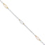 14K Tri-color Oval Link 5-Station 9 inch Plus 1 inch Extender - Total 10 inch Anklet - Sophia Jewelers