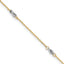 14K Two-tone Fancy Twist 5-Station 9 inch Plus 1 inch Extender - Total 10 inch Anklet - Sophia Jewelers