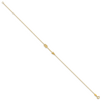 14K Polished Arrow 10 inch Plus 1 inch Extender - Total 11 inch Anklet - Sophia Jewelers