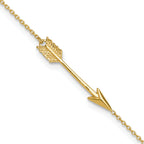 14K Polished Arrow 10 inch Plus 1 inch Extender - Total 11 inch Anklet - Sophia Jewelers