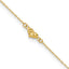 14k Polished Diamond-cut Triple Puffed Hearts 10 inch Plus 1 inch Extender - Total 11 inch Anklet - Sophia Jewelers