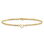 14k Polished Open Heart and Bismark Chain 9 inch Anklet - Sophia Jewelers