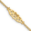 14k Polished Filigree Heart and Bismark Chain 9 inch Anklet - Sophia Jewelers