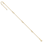 14k Polished Bows 4-station 9 inch Plus 1 inch Extender - Total 10 inch Anklet - Sophia Jewelers
