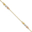 14K Two-tone with White Rhodium 3-Station Flowers 9 inch Plus 1 inch Extender - Total 10 inch Anklet - Sophia Jewelers