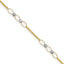 14k Two-tone Oval Links and Mirror Beads 9 inch Plus 1 inch Extender - Total 10 inch Anklet - Sophia Jewelers