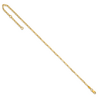 14k Polished Anchor Link 9 inch Plus 1 inch Extender - Total 10 inch Anklet - Sophia Jewelers
