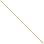 14k Polished Paper Clip and Cable Link 9 inch Plus 1 inch Extender - Total 10 inch Anklet - Sophia Jewelers