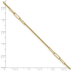 14k Polished Paper Clip and Cable Link 9 inch Plus 1 inch Extender - Total 10 inch Anklet - Sophia Jewelers