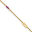 14k Polished Red Corundum Beads and Ovals 9 inch Plus 1 inch Extender - Total 10 inch Anklet - Sophia Jewelers