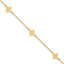 Flower Station Anklet in 14K Yellow Gold with Extender, 10 Inch - Sophia Jewelers