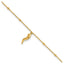 Beaded Italian Horn Anklet in 14K Yellow Gold with Extender, 10 Inch - Sophia Jewelers
