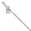 14k White Gold Cable Chain with Puffed Heart and Key Dangle 9 inch Plus 1 inch Extender - Total 10 i - Sophia Jewelers