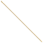 14k Polished and Satin Rose-plated X-and-Heart 9 inch Anklet