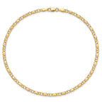 14k Polished and Satin Rose-plated X-and-Heart 10 inch Anklet - Sophia Jewelers
