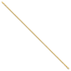 14k Polished Double-Sided Hearts Double Link 10 inch Anklet - Sophia Jewelers