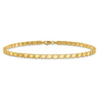 14k Polished Double-Sided Hearts Double Link 10 inch Anklet - Sophia Jewelers