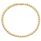 14k Polished Double-Sided Hearts Double Link 10 inch Anklet - Sophia Jewelers