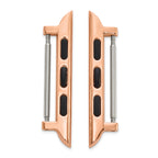 Set of Two 42mm Stainless Steel Rose IP-plated Apple Watch Adapter for 22mm Watch Band - Sophia Jewelers