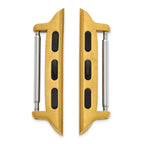 Set of Two 42mm Stainless Steel Yellow IP-plated Apple Watch Adapter for 22mm Watch Band - Sophia Jewelers