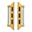 Set of Two 42mm Stainless Steel Yellow IP-plated Apple Watch Adapter for 22mm Watch Band - Sophia Jewelers