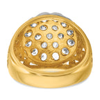14k Two-tone Men's Polished Filigree 2 Carat AA Quality Diamond Cluster Ring - Sophia Jewelers