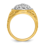 14k Two-tone Men's Polished Filigree Round Cluster Ring Mounting, Mounting Only - Sophia Jewelers