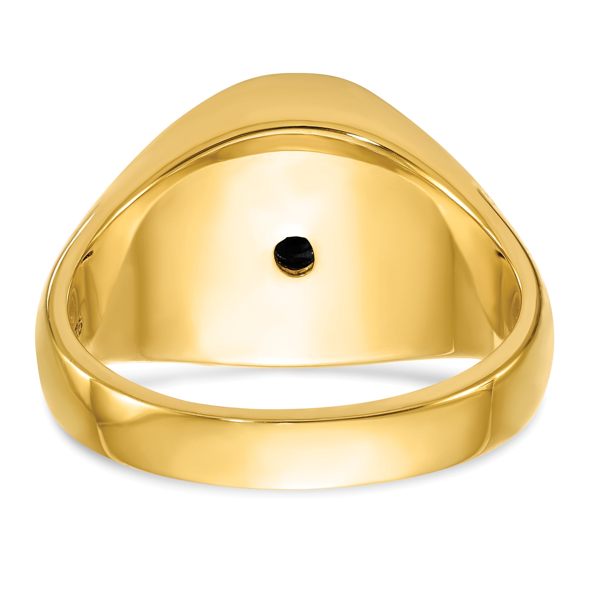 10k Men's Polished and Grooved with Oval Onyx Blue Lodge Master Masonic Ring