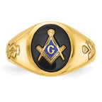 14k Men's Polished and Grooved Blue Lodge Master Masonic Ring Mounting, Mounting Only - Sophia Jewelers