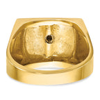 14k Two-tone Men's Polished and Textured with Blue Enamel Blue Lodge Master Masonic Ring