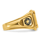 10k Men's Polished and Textured with Multi-color Enamel Knights Templar Masonic Ring