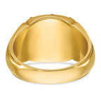 14k Men's Polished and Textured with Multi-color Enamel Knights Templar Masonic Ring