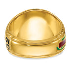 14k Two-tone Men's Polished and Textured 32nd Degree Scottish Rite Masonic Ring Mounting, Mounting Only - Sophia Jewelers