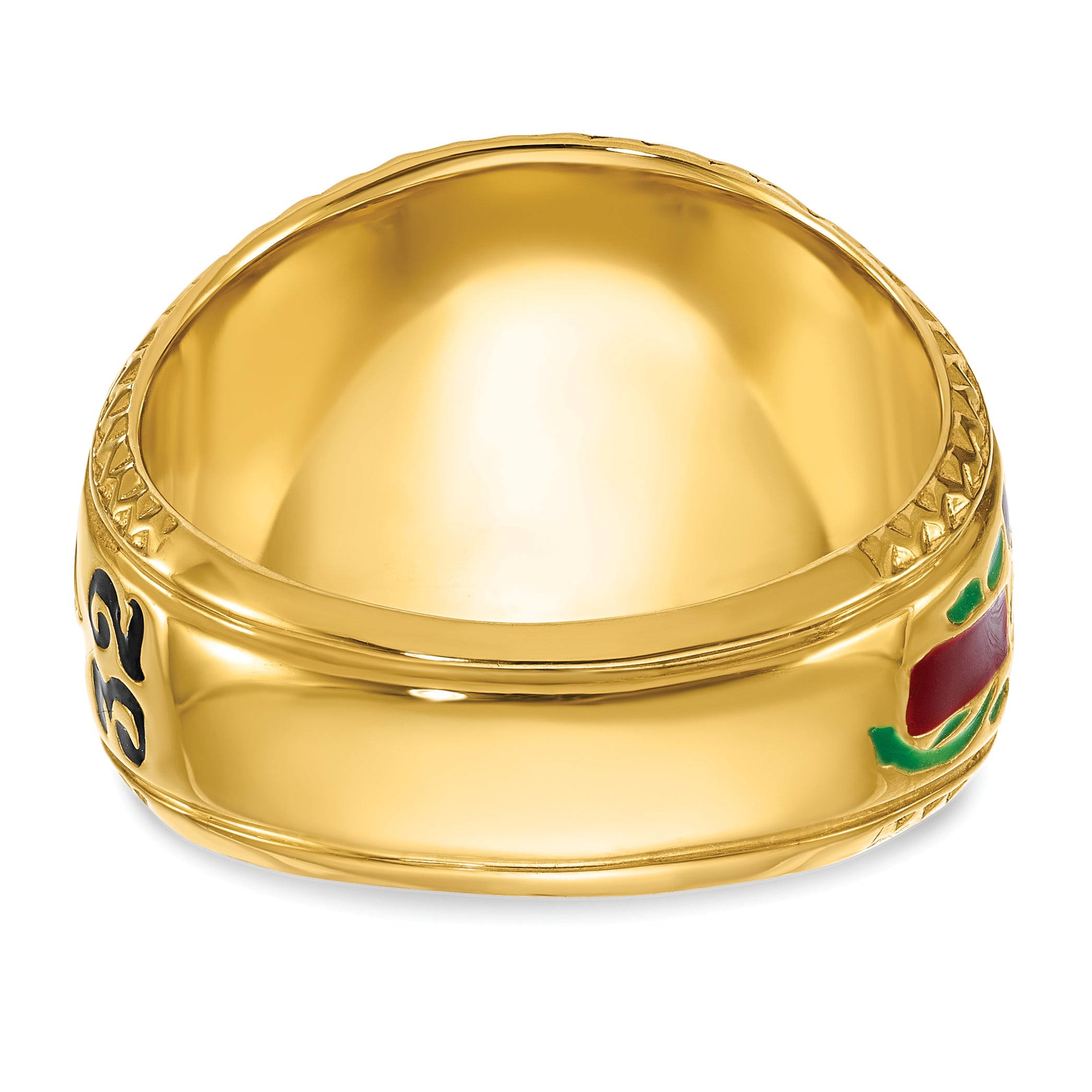 14k Two-tone Men's Polished and Textured with Multi-color Enamel and Diamond 32nd Degree Scottish Ri - Sophia Jewelers
