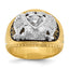 14k Two-tone Men's Polished and Textured 32nd Degree Scottish Rite Masonic Ring Mounting, Mounting Only - Sophia Jewelers