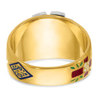 14k Two-tone Men's Polished and Textured 32nd Degree Scottish Rite Masonic Ring Mounting, Mounting Only - Sophia Jewelers