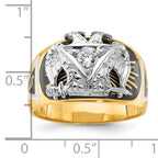 14k Two-tone Men's Polished and Textured with Multi-color Enamel and Diamond 32nd Degree Scottish Ri - Sophia Jewelers