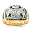 14k Two-tone Men's Polished and Textured with Multi-color Enamel and Diamond 32nd Degree Scottish Ri - Sophia Jewelers