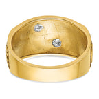 10k Two-tone Men's Polished and Textured with Multi-color Enamel Masonic Shriner's Ring