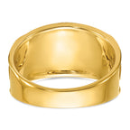 14k Two-tone Men's Polished and Textured with Multi-color Enamel and Diamond 32nd Degree Scottish Ri - Sophia Jewelers