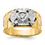 14k Two-tone Men's Polished and Textured with Multi-color Enamel and Diamond 32nd Degree Scottish Ri - Sophia Jewelers