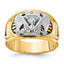 14k Two-tone Men's Polished and Textured with Black and White Enameled and Diamond 32nd Degree Scott - Sophia Jewelers