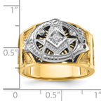 14k Two-tone Men's Polished and Textured with Blue and Black Enamel Diamond Blue Lodge Master Masoni - Sophia Jewelers