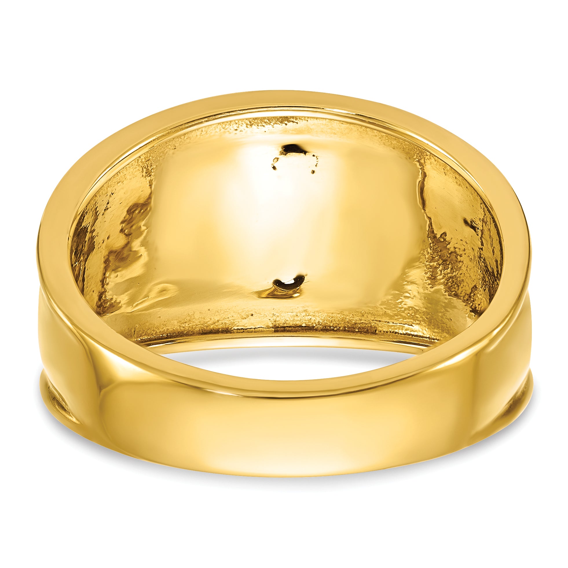 14k Two-tone Men's Polished and Textured 32nd Degree Scottish Rite Masonic Ring Mounting, Mounting Only - Sophia Jewelers
