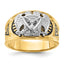14k Two-tone Men's Polished and Textured with Black Enamel and Diamond 32nd Degree Scottish Rite Mas - Sophia Jewelers