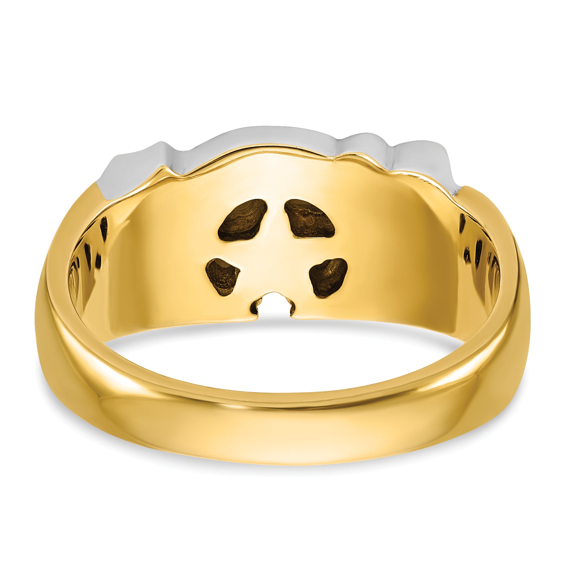 10k Two-tone Men's Polished with Multi-color Enamel and Diamond Masonic Shriner's Ring