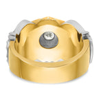 14k Two-tone Men's Polished and Textured with Multi-color Enamel and Diamond Knights Templar Masonic - Sophia Jewelers